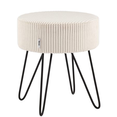 Пуф Спейси велюр рельефный молочный