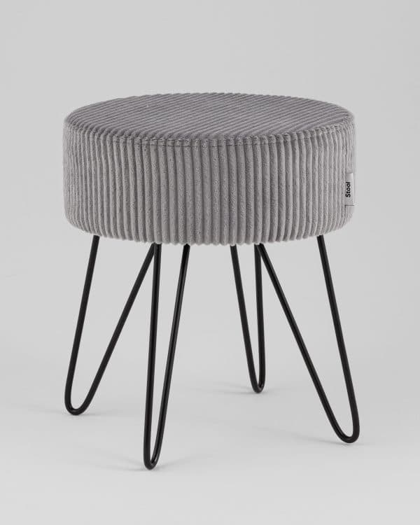 Пуф Спейси велюр рельефный светло-серый — изображение 2