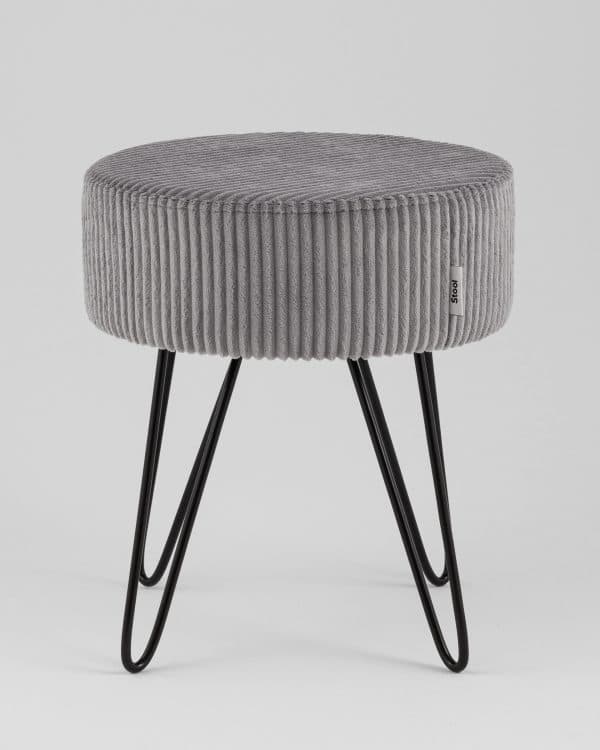 Пуф Спейси велюр рельефный светло-серый — изображение 3