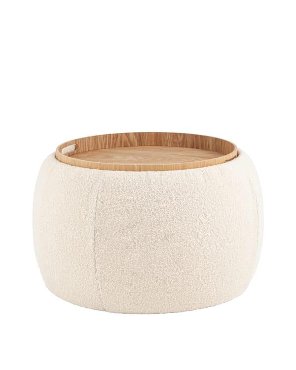 Пуф-столик Люкке с ящиком бежевый