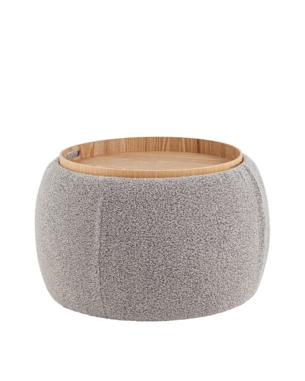 Пуф-столик Люкке с ящиком серый