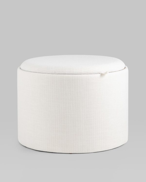 Пуф-столик с ящиком Хюгге L рогожка белый — изображение 2