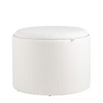 Пуф-столик с ящиком Хюгге L рогожка белый