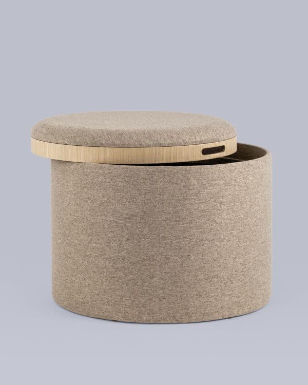 Пуф-столик с ящиком Хюгге L рогожка бежевый — изображение 3