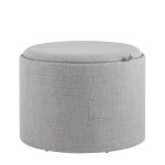 Пуф-столик с ящиком Хюгге L рогожка серый