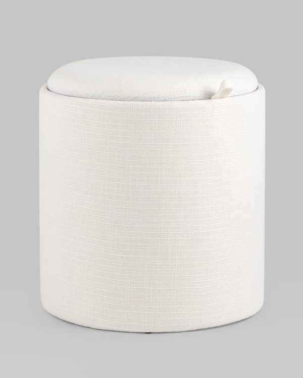 Пуф-столик с ящиком Хюгге S рогожка белый — изображение 2