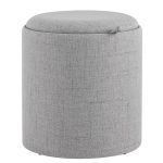 Пуф-столик с ящиком Хюгге S рогожка серый