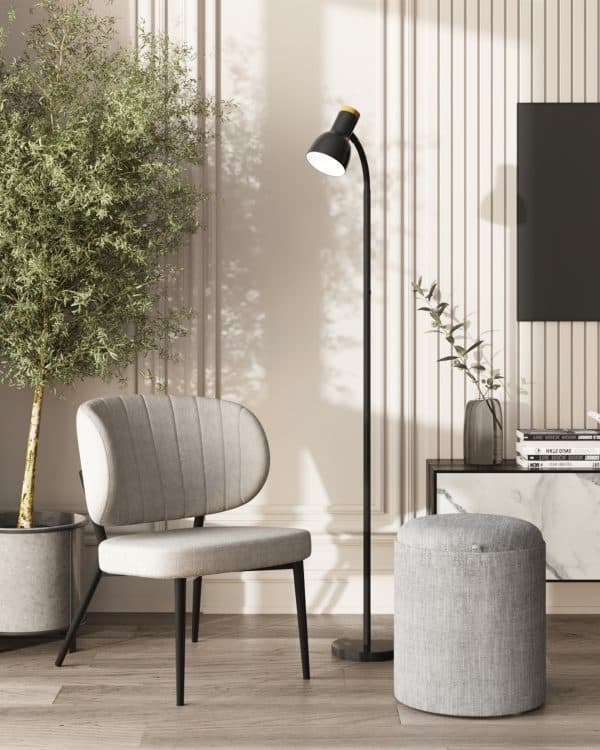 Пуф-столик с ящиком Хюгге S рогожка серый — изображение 3