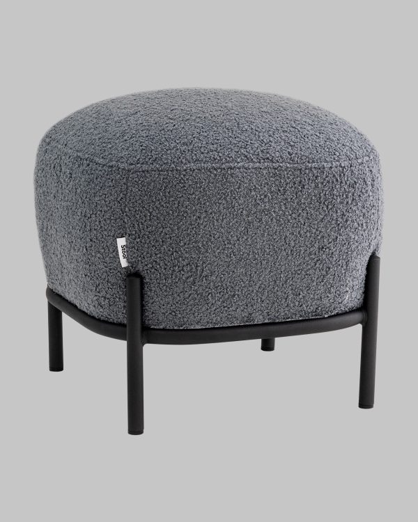 Пуф Стоун букле Fluffy темно-серый — изображение 3