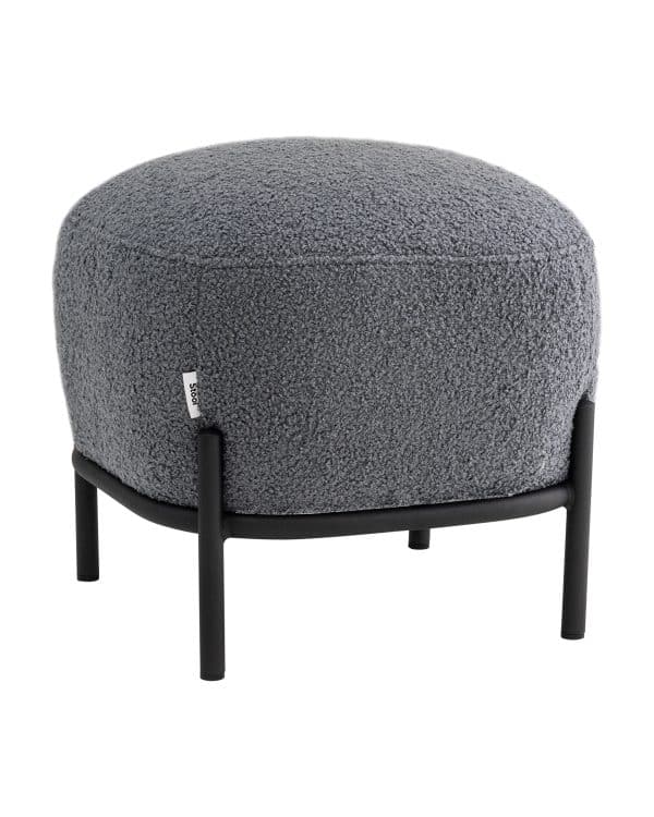 Пуф Стоун букле Fluffy темно-серый
