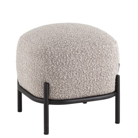 Пуф Стоун ткань букле серо-бежевый