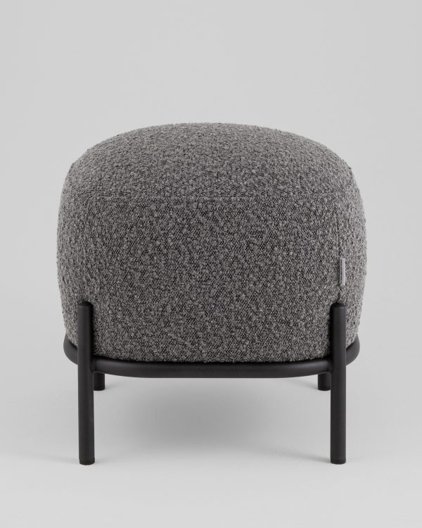 Пуф Стоун ткань букле тёмно-серый — изображение 3