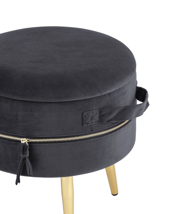 Пуф Тильда велюр антрацит — изображение 3