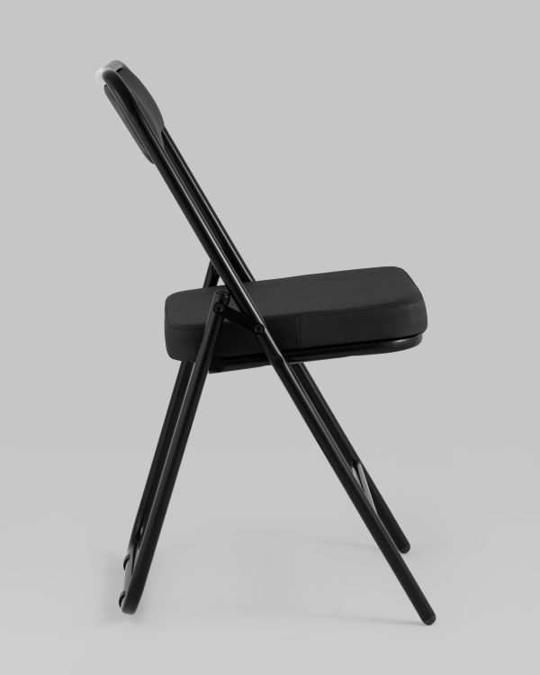 Складной стул Джонни экокожа черный каркас черный матовый — изображение 3
