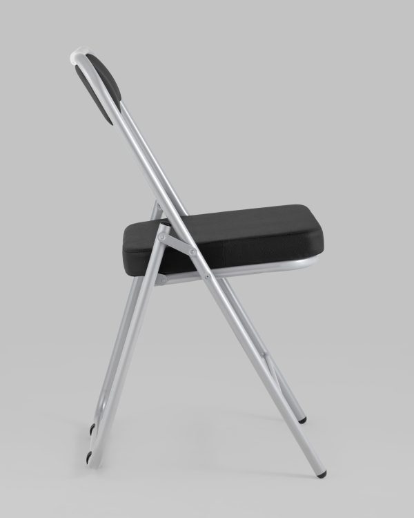 skladnoj-stul-dzhonni-jekokozha-chernyj-karkas-metallik-2 Складной стул Джонни экокожа черный каркас металлик — изображение 3