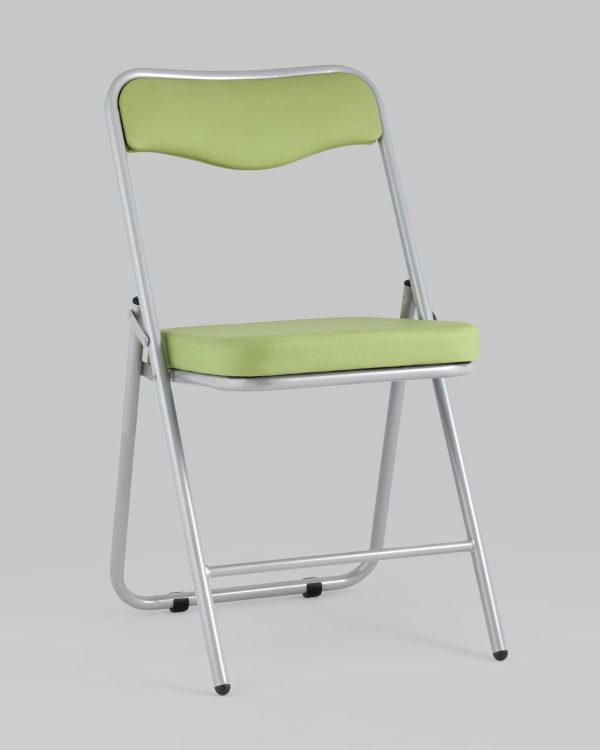 skladnoj-stul-dzhonni-jekokozha-salatovyj-karkas-metallik-1 Складной стул Джонни экокожа салатовый каркас металлик — изображение 2