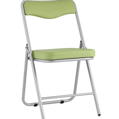 Складной стул Джонни экокожа салатовый каркас металлик