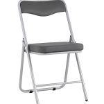 Складной стул Джонни экокожа серый каркас металлик