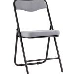 Складной стул Джонни велюр серый каркас черный матовый