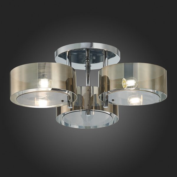 SL483.702.03 Светильник потолочный Хром/Дымчатый E27 3*40W FORESTA — изображение 2