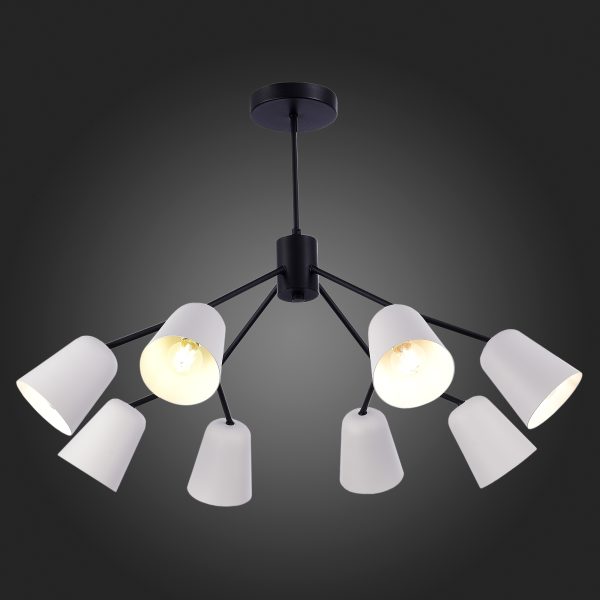 SLE155942-08 Светильник потолочный Черный/Белый E14 8*40W MARIO — изображение 2