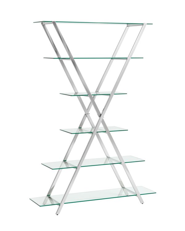 Стеллаж Гейт прозрачное стекло сталь серебро Стеллаж Гейт прозрачное стекло сталь серебро