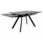 Стол Arthur раскладной 120-184x80x75см, керамогранит чёрный мрамор Greys Black, чёрный — изображение 4