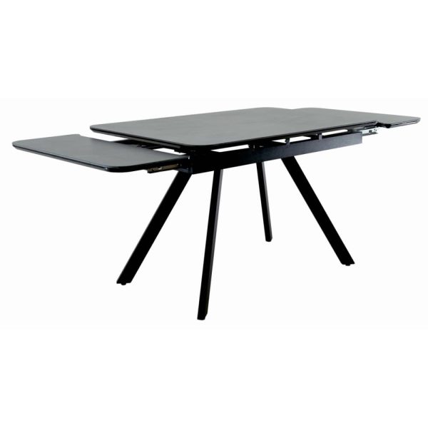 Стол Arthur раскладной 120-184x80x75см, керамогранит чёрный мрамор Greys Black, чёрный — изображение 4