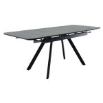 Стол Arthur раскладной 120-184x80x75см, керамогранит чёрный мрамор Greys Black, чёрный — изображение 5