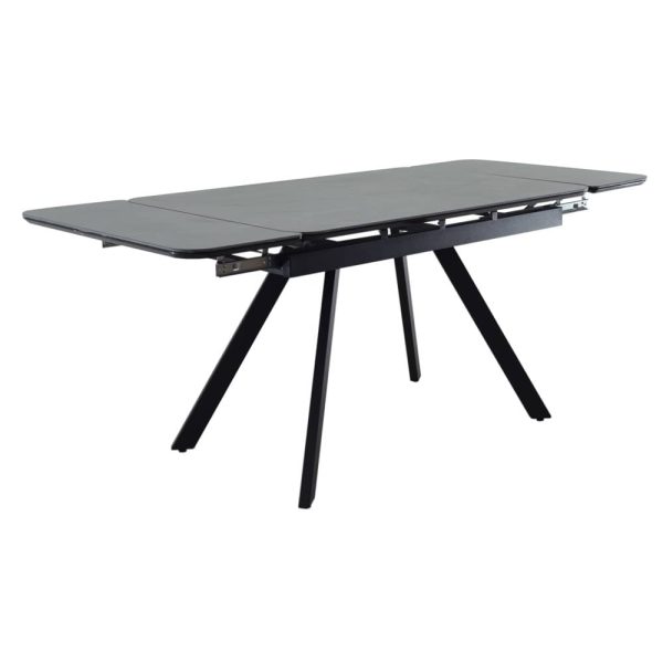 Стол Arthur раскладной 120-184x80x75см, керамогранит чёрный мрамор Greys Black, чёрный — изображение 5