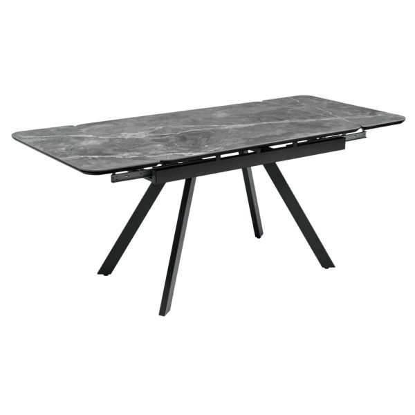 Стол Arthur раскладной 120-184x80x75см, керамогранит серый мрамор Greys Grey, чёрный — изображение 4