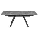 Стол Arthur раскладной 120-184x80x75см, керамогранит серый мрамор Greys Grey, чёрный — изображение 5