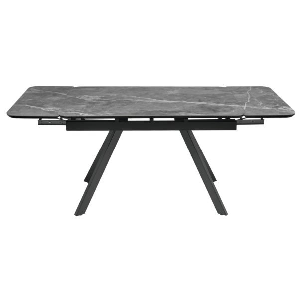 Стол Arthur раскладной 120-184x80x75см, керамогранит серый мрамор Greys Grey, чёрный — изображение 5