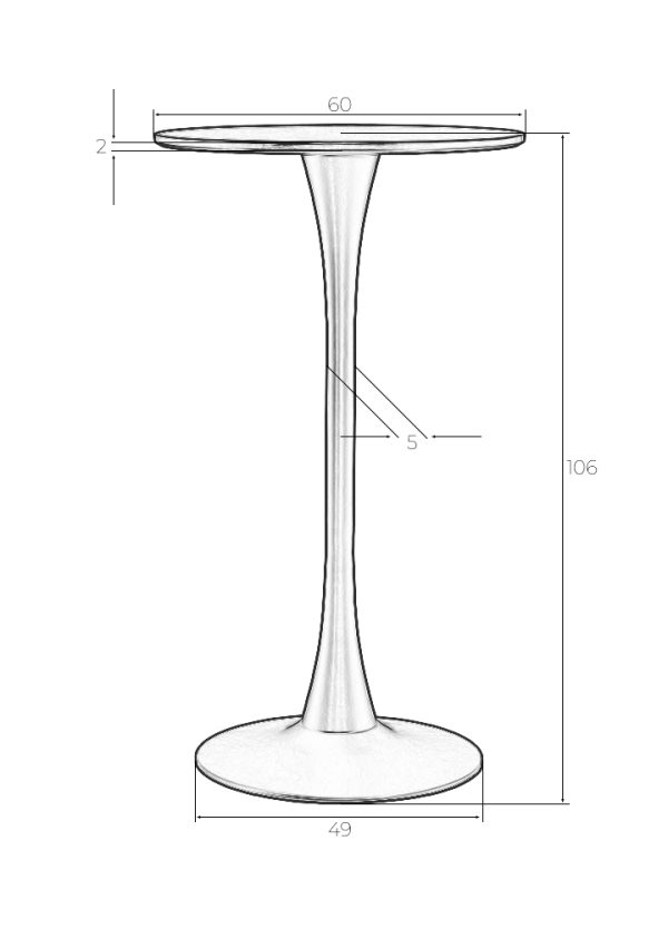 Стол барный MIA BAR, белая столешница, белое основание — изображение 5