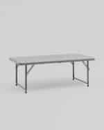 Стол-чемодан складной 122*61*74 см с регулировкой высоты серый — изображение 2