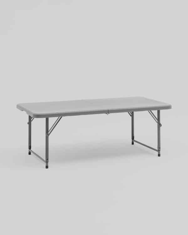 Стол-чемодан складной 122*61*74 см с регулировкой высоты серый — изображение 2