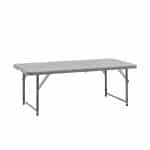 Стол-чемодан складной 122*61*74 см с регулировкой высоты серый