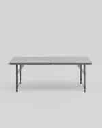 Стол-чемодан складной 122*61*74 см с регулировкой высоты серый — изображение 3