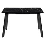 Стол Dublin раскладной 120-160х80х75 чёрный мрамор с чёрными ножками — изображение 2