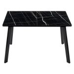 Стол Dublin раскладной 120-160х80х75 чёрный мрамор с чёрными ножками — изображение 4