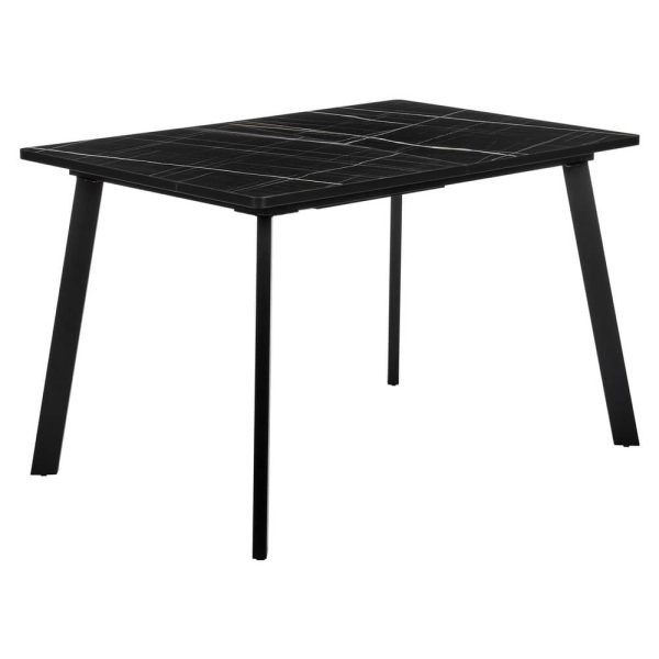 Стол Dublin раскладной 120-160х80х75 чёрный мрамор с чёрными ножками Стол Dublin раскладной 120-160х80х75 чёрный мрамор с чёрными ножками