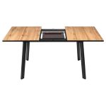 Стол Dublin раскладной 120-160х80х75 Дуб Вотан, чёрные ножки — изображение 3