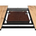 Стол Dublin раскладной 120-160х80х75 Дуб Вотан, чёрные ножки — изображение 4