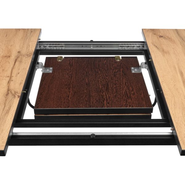 Стол Dublin раскладной 120-160х80х75 Дуб Вотан, чёрные ножки — изображение 4