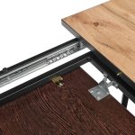 Стол Dublin раскладной 120-160х80х75 Дуб Вотан, чёрные ножки — изображение 5