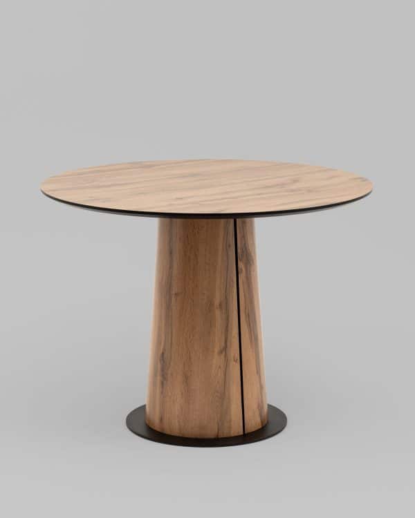 Стол круглый Пулон 100 см  столешница HPL дуб вотан — изображение 2