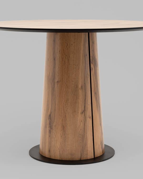 Стол круглый Пулон 100 см  столешница HPL дуб вотан — изображение 3