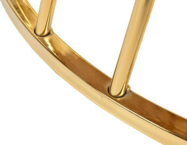 Стол Liverpool диам.100см, керамогранит белый мрамор с золотистыми ножками — изображение 3