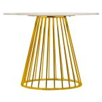 Стол Liverpool диам.100см, керамогранит белый мрамор с золотистыми ножками — изображение 5