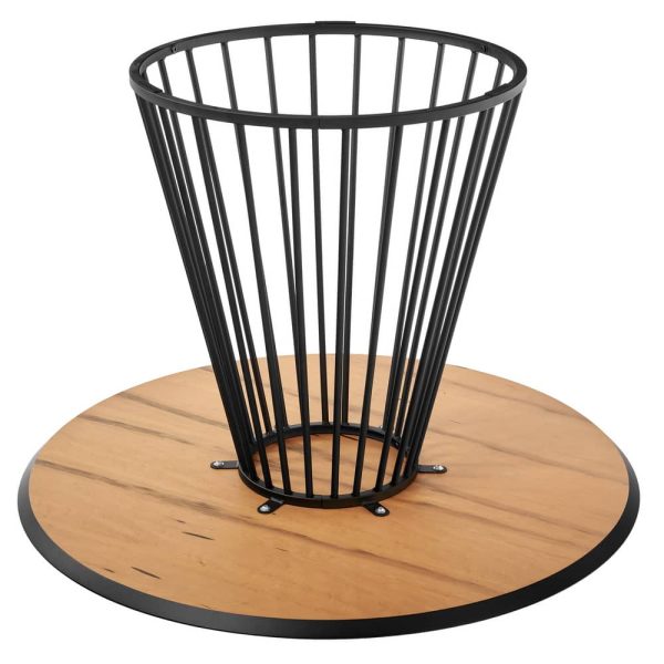 Стол Liverpool диам.110см, шпон орех лучевой набор, с чёрными ножками — изображение 4